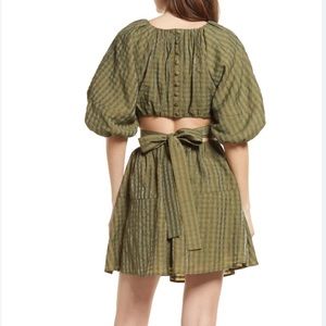 Moon River puff sleeve Mini dress. Size Large